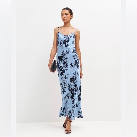 NWT Reformation Parma Silk Dress in Beatriz size L - Picture 1 of 7